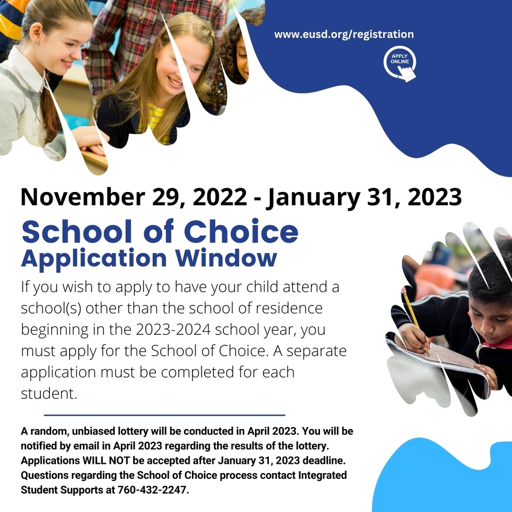 School of Choice - Apply between 11/29/22 - 1/31/23