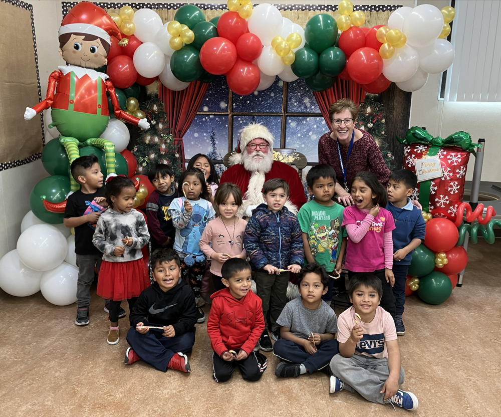 Santa Visits TK and Kinder students