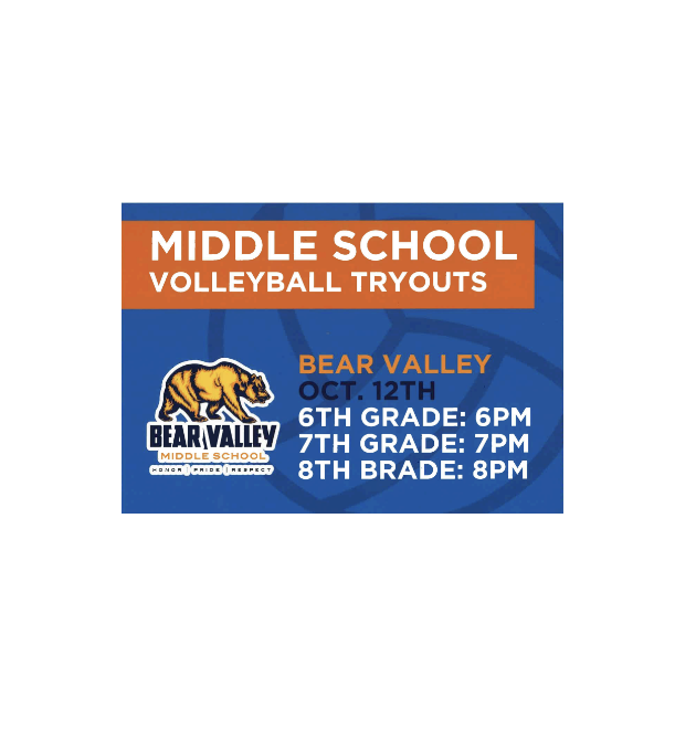 Middle School Volleyball Tryout Flyer