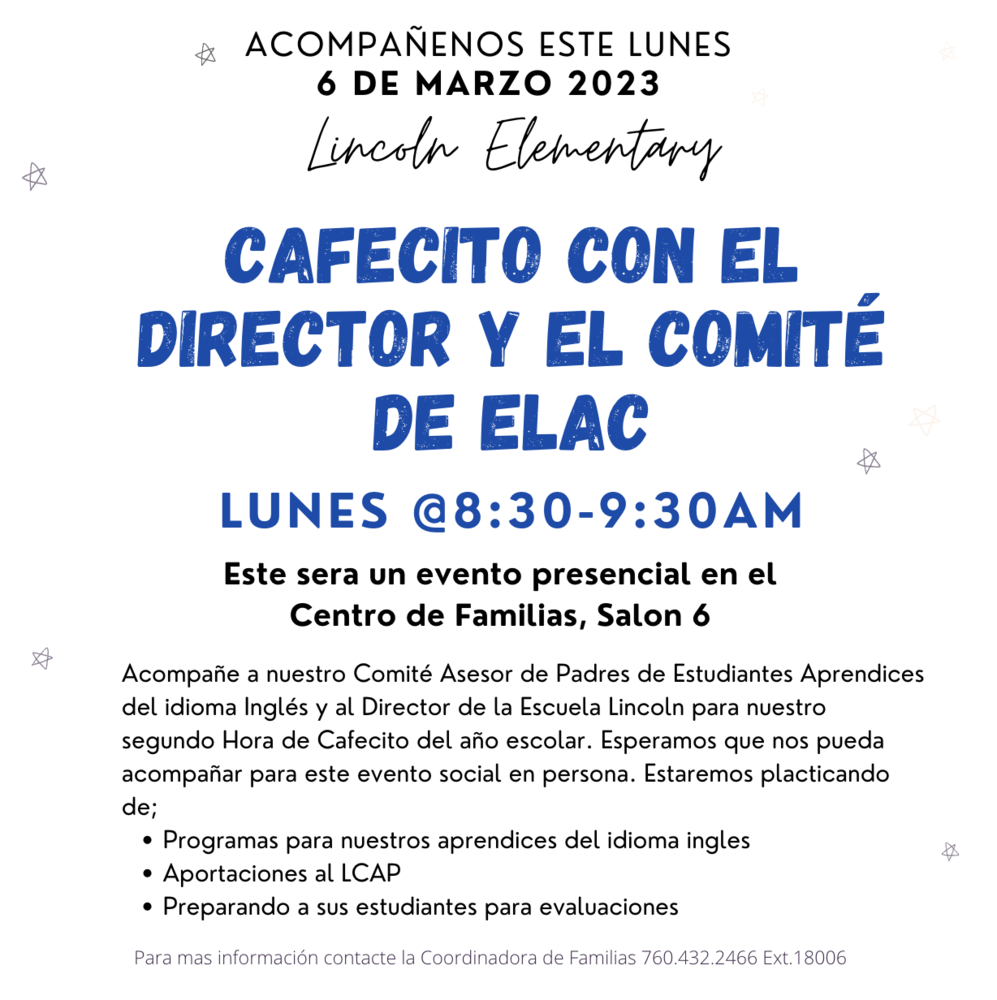 Junta ELAC con Cafecito - presencial