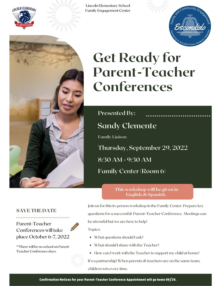 Workshop - Get Ready for Parent Teacher Conferences