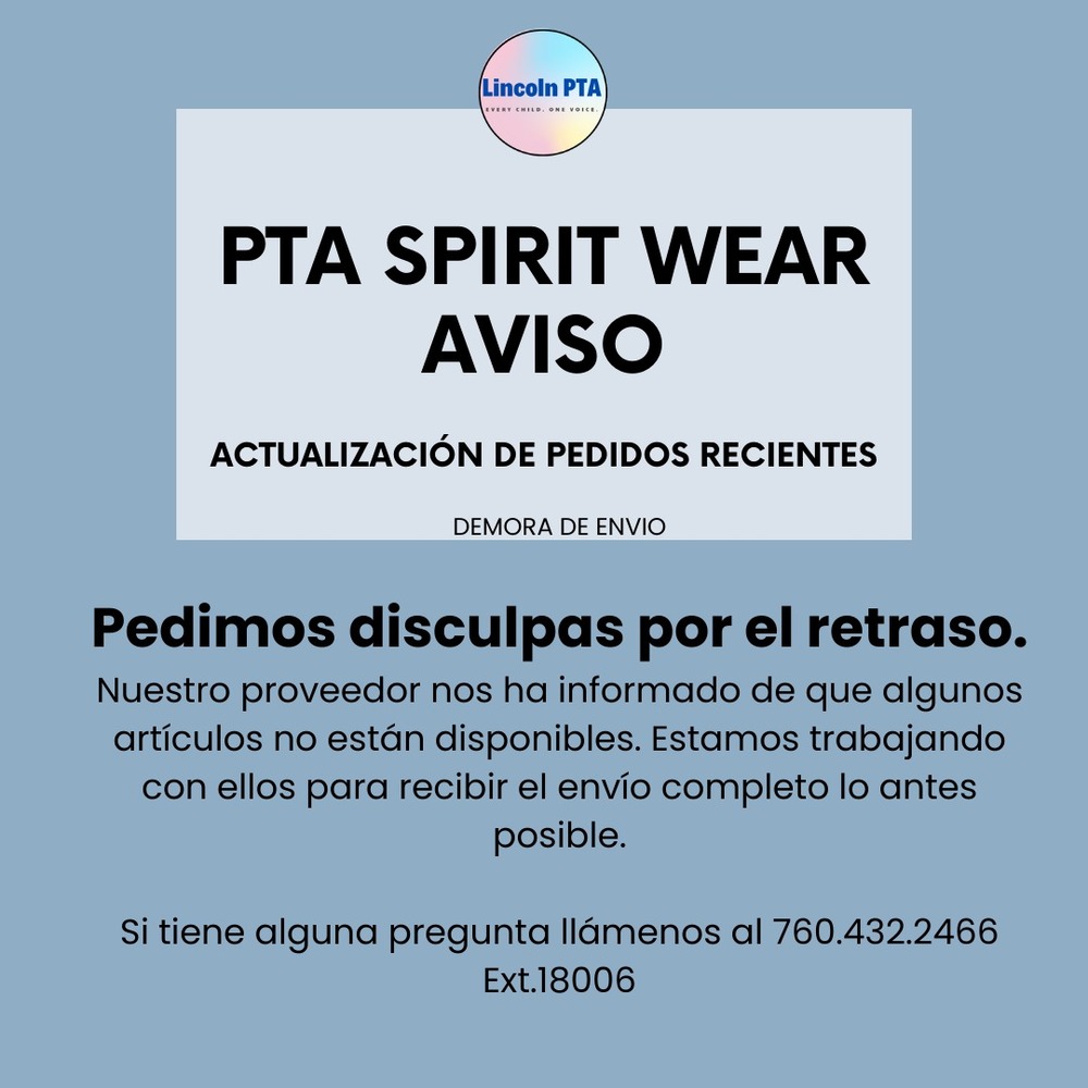 PTA Spiritwear - retrazo en entrega