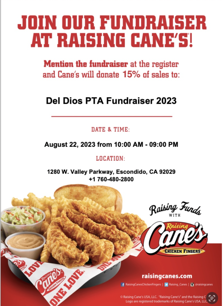 Raisin' Cane's Fundraiser