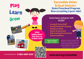 Now enrolling! | EUSD State Preschool